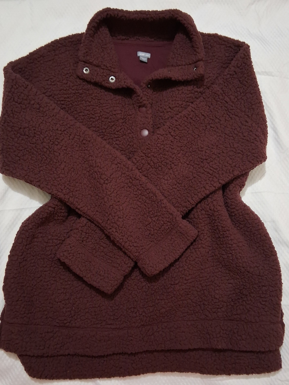 Aerie Oh Snap! Sweatshirt Teddy Jacket Brown Small